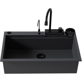 SANITEC 850 (79X50) ULTRA GRANITE ΓΡΑΝΙΤΗΣ ΕΝΘΕΤΟΣ MULTI ΜΕ ΝΤΟΥΣ ΚΑΙ ΚΑΤΑΡΑΚΤΗ NERO