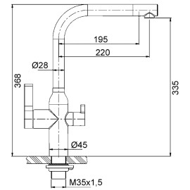 BUADES AQUA PURE CHROME (BD.510S021.CH) ΓΙΑ ΦΙΛΤΡΟ ΝΕΡΟΥ 3 ΕΙΣΟΔΩΝ