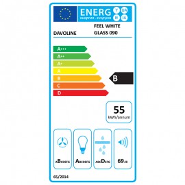 DAVOLINE FEEL WHITE GLASS 90 90cm
